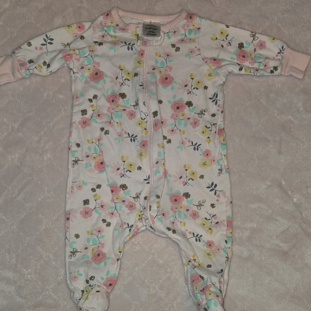 Gerber Pink and Yellow Footies One Piece
